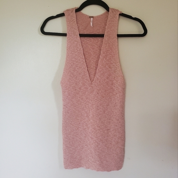 Free People Georgia Cami Tank Top Deep V neckline Size Small - Picture 3 of 12